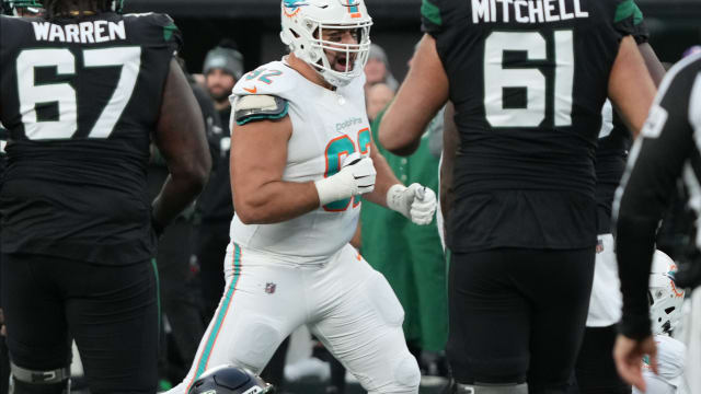 Jets' QB Tim Boyle on the ground after a sack
